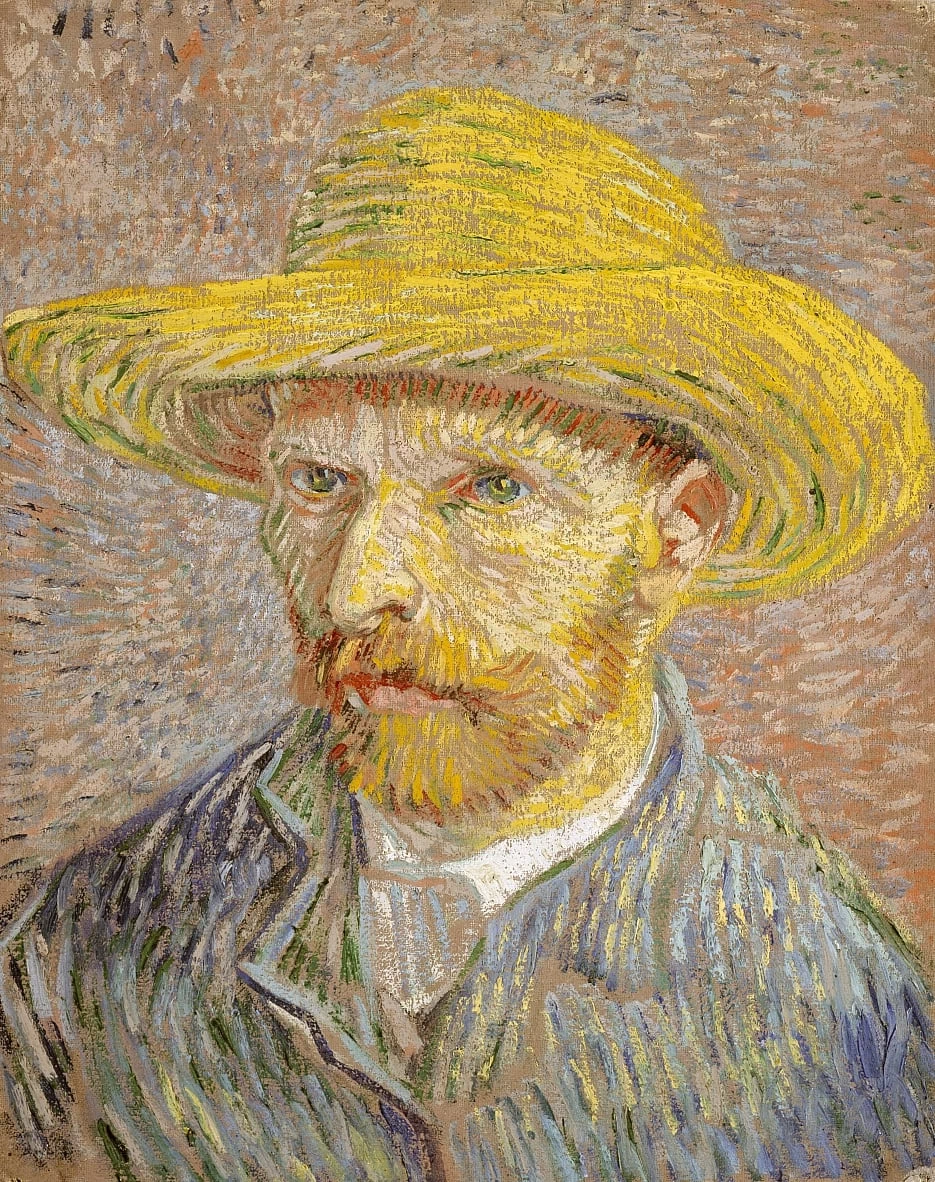  11-Vincent van Gogh-Autoritratto con cappello di paglia 